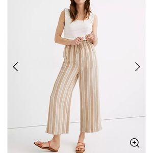 Madewell- Smocked Hudson Pull-on Cropped Pants
